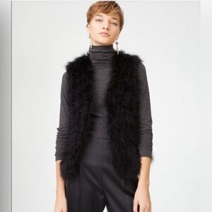 Club Monaco Violet Feather Vest | Black Noir | XS | NWT